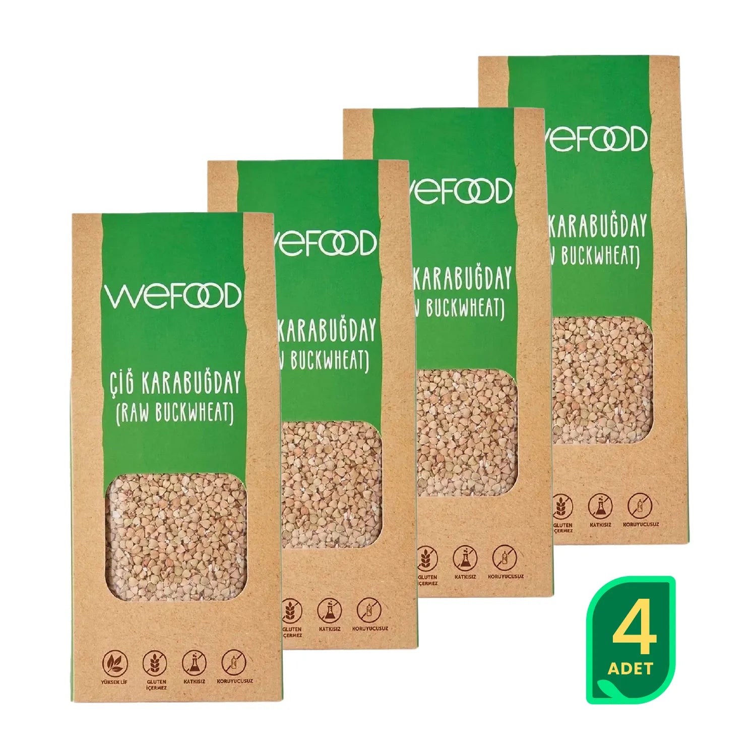 Wefood Glutensiz Çiğ Karabuğday Tanesi 400 gr 4'lü